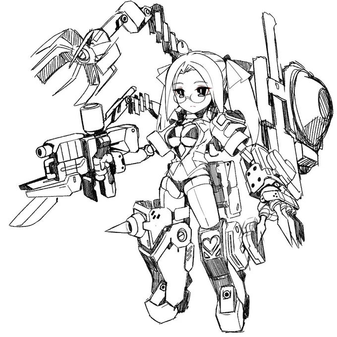 色んなラフ
#女子メカ
#メカむす 