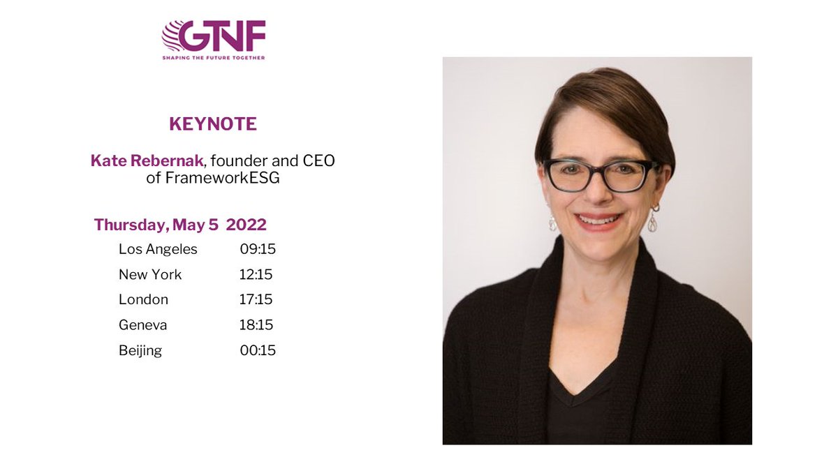 thegtnf's tweet image. And to close us out tomorrow, we have the fantastic @katrebernak, founder and CEO of @FrameworkESG, delivering the closing keynote of our #InFocus #sustainability conference.

We&apos;re looking forward to Kate&apos;s remarks, make sure you register to hear her 👇
sustainability.infocusseries.org