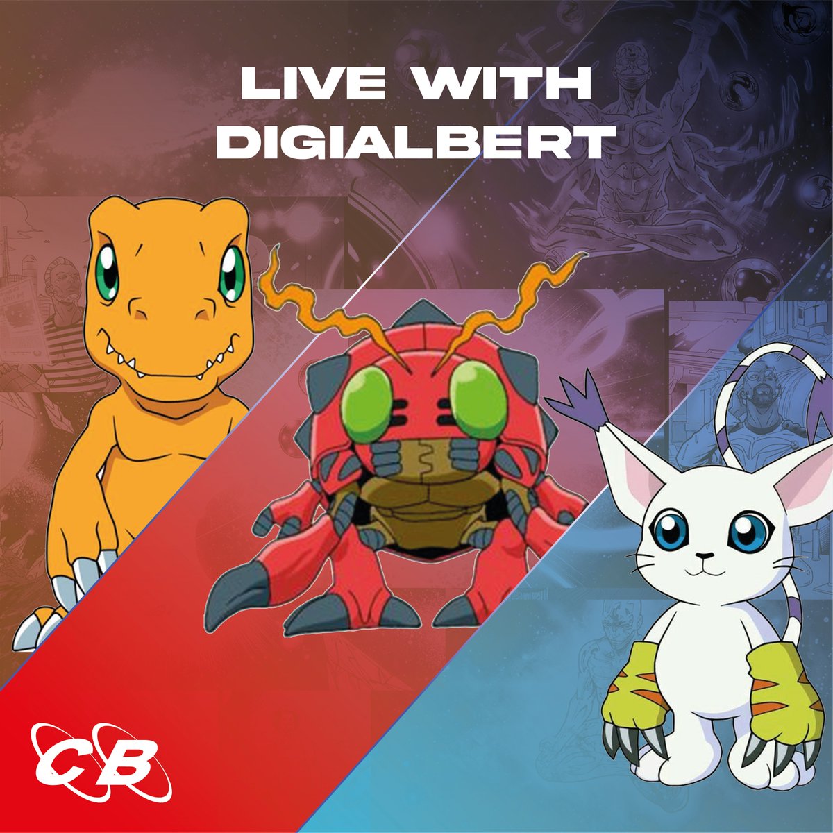 In a few minutes we will have our artist <a href="/digialbert/">Digitalbert</a> working live for you!

Today you can choose between these three Digimon!

come to discord and vote!

we start at 17:30

Are you going to miss this opportunity?

Join here⬇️
discord.com/events/9000532…