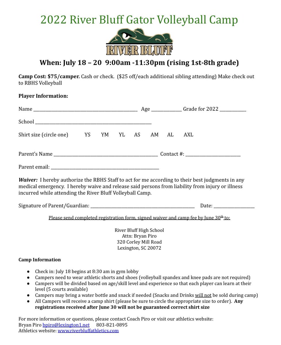 RBGatorsVolley's tweet photo. Summer Kids Camp. We’d love to see you this summer. https://t.co/r9cwsEF0v9