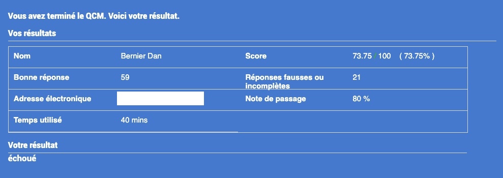 danYdan_fr's tweet photo. 2° tentative de passage de #QASEO et 2° raté 😁 Il faut que j'arrête de me mettre dans la tête de ceux/celles qui ont fait le Quizz en pensant que toutes leurs questions sont des pièges 😜 https://t.co/wsqioagZ6C
