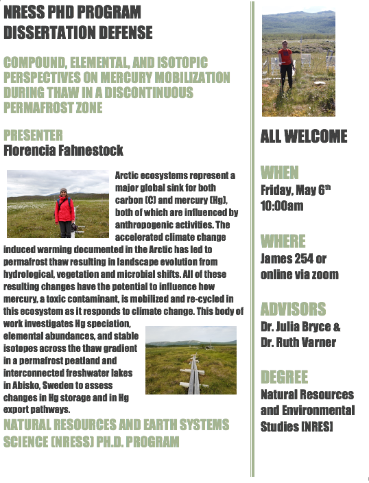 Dissertation Defense: Florencia Fahnestock, Friday!