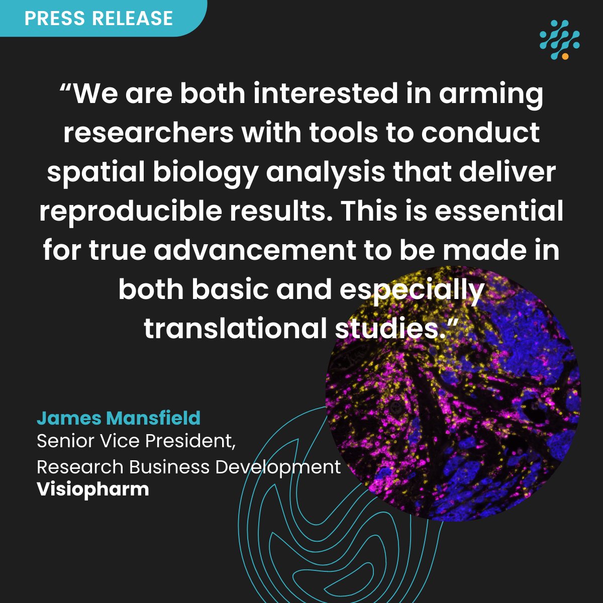 The next significant milestone in our goal of accelerating research: Lunaphore and Visiopharm signed a partnership agreement, combining our leading #spatialbiology platform with Visiopharm’s deep learning capabilities. Read the full press release: eu1.hubs.ly/y0R3yl0