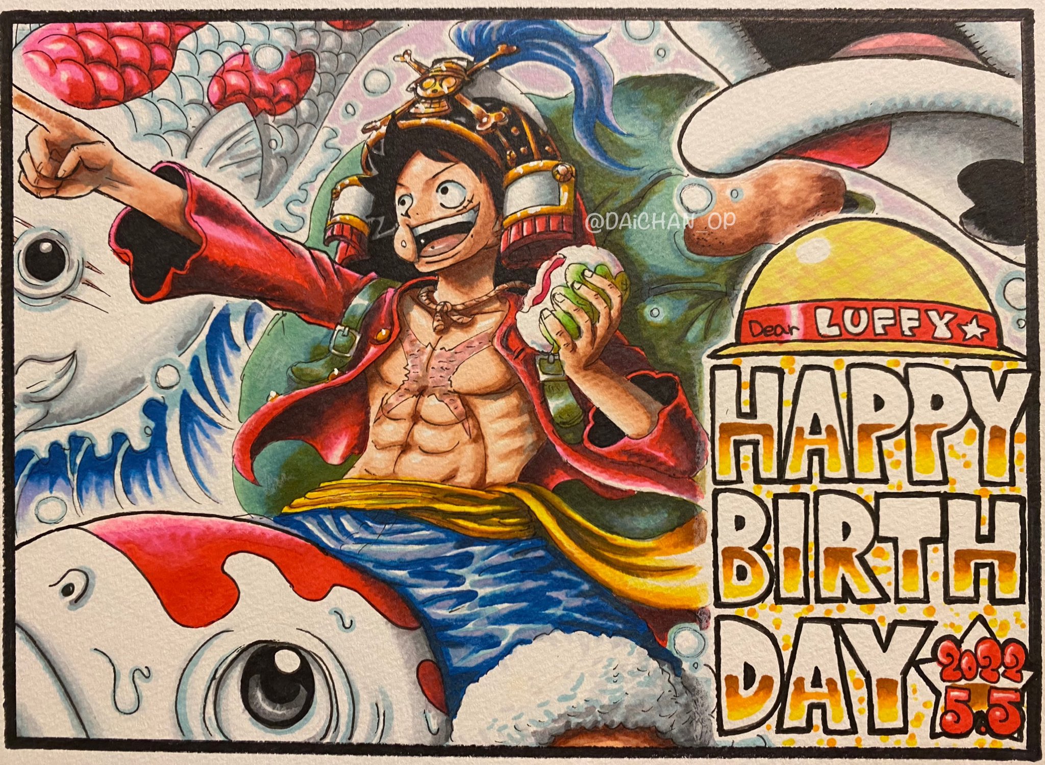 ワンピース アクリルブロック バースデー ルフィ ジャンプショップ