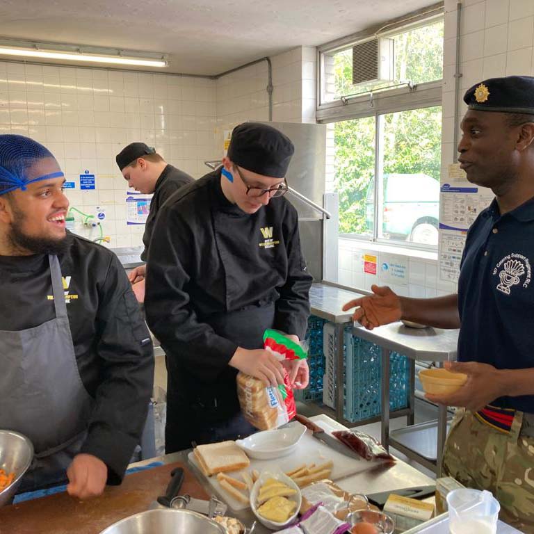 wolvcoll's tweet photo. Ration pack challenge! Our Cookery students had a great time today working with @167RegimentChef, learning how army chefs prepare meals for soldiers. We are really proud with their efforts today! π
#Army #Rationpack #Chef #Army https://t.co/Y9tTQ7Nf5E