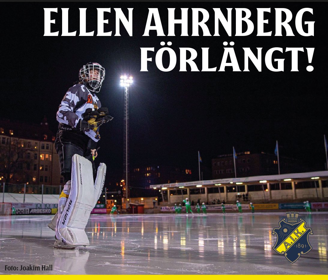 Ellen Ahrnberg förlänger!

”Vi är mycket glada att ha en förlängning med ”årets komet” i svensk bandy på plats!
Ellen har en enorm kapacitet och utvecklingspotential som målvakt, blir en fröjd att fortsatt se henne i AIK-tröjan.”
-Johan Segui, Klubbchef AIK Bandy

#AIK #AIKBandy