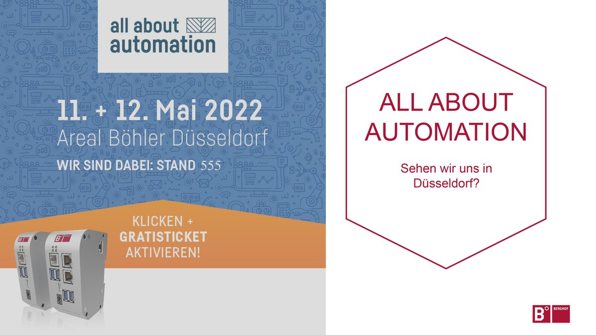 Entdecken Sie auf der <a href="/aaamesse/">allaboutautomation</a> in #Düsseldorf die  wirklich uneingeschränkt industrietaugliche, hochperformante Steuerungslösung auf Basis Raspberry Pi® der <a href="/BerghofGroup/">Berghof Group</a>: bit.ly/37Zl4DR

Wir freuen uns auf Ihren Besuch!

#Automation #RaspberryPi #CODESYS