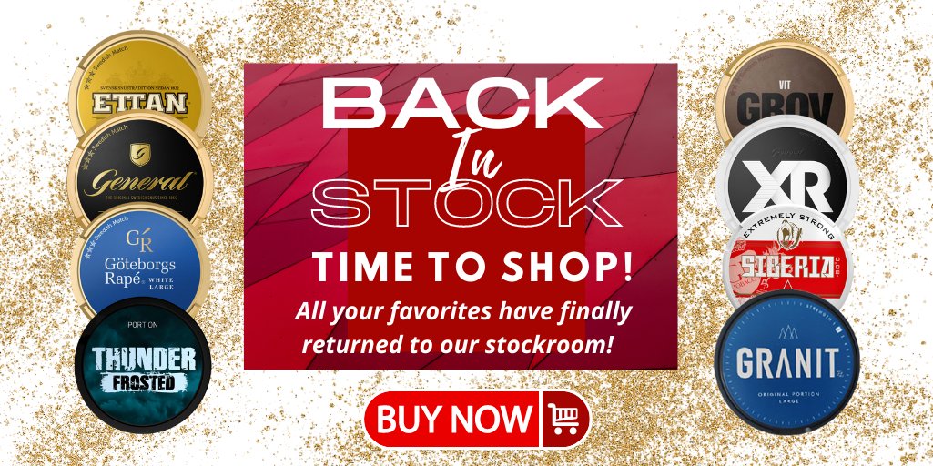 SnuslineCom's tweet image. Huge back in stock at #snusline don't miss it.😃

snusline.com/shop/