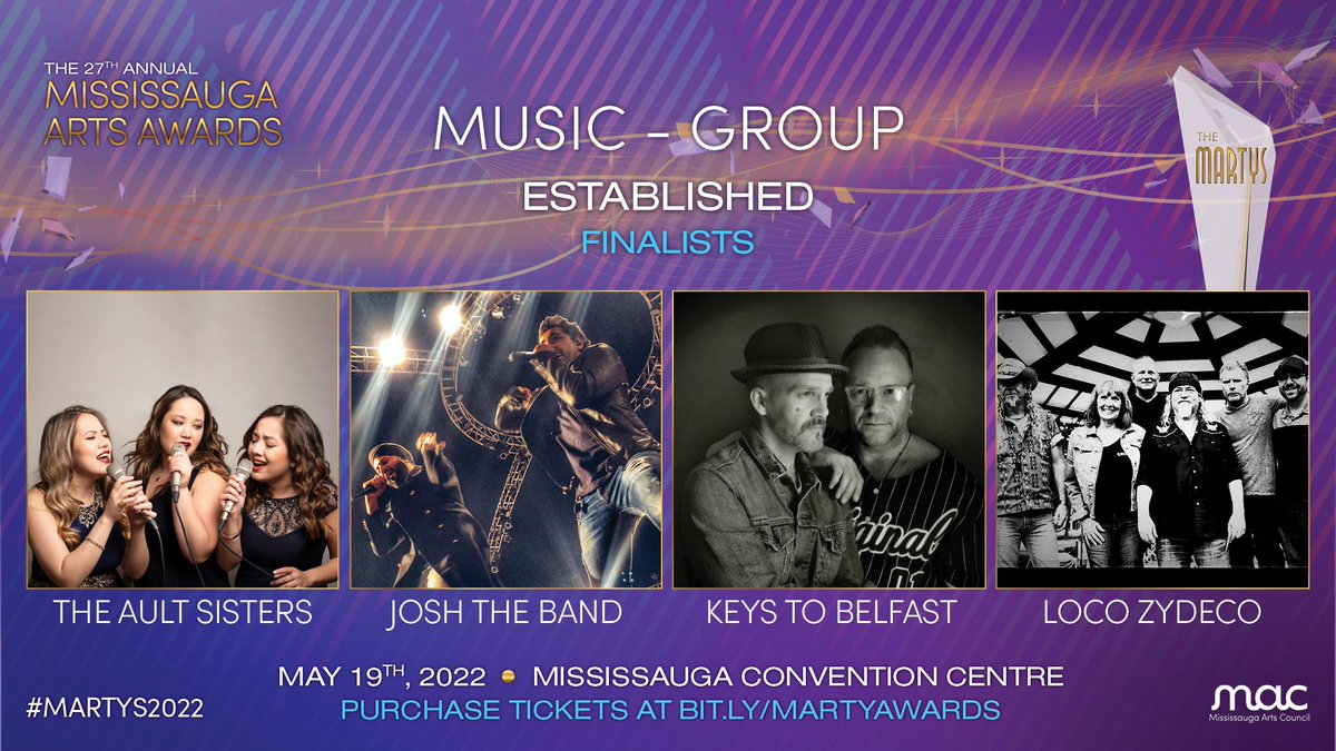 MissArtsCouncil's tweet photo. Congratulations to our Music - Group Emerging &amp; Established Finalists! 🎉

Emerging: @boneheadsthe &amp; @oitcband 

Established: @TheAultSisters, JoSH the Band, @keystobelfast, &amp; Loco Zydeco!

Get your tickets to the MARTYS, May 19, 2022 at: https://t.co/K7H5c2kcv5
#MARTYS2022 https://t.co/gkkF7GoFjm