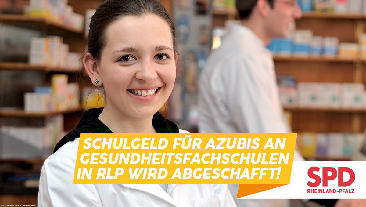 Ab Juli wird das Schulgeld auch für Azubis an privaten Gesundheitsfachschulen abgeschafft! Wer dort dann z.B. Physiotherapeut:in oder Ergotherapeut:in werden möchte, muss kein Schulgeld mehr zahlen. Das Land übernimmt die Kosten, hat <a href="/Alex_Schweitzer/">Alexander Schweitzer</a> heute gesagt. Gut so! 🧑‍🔬