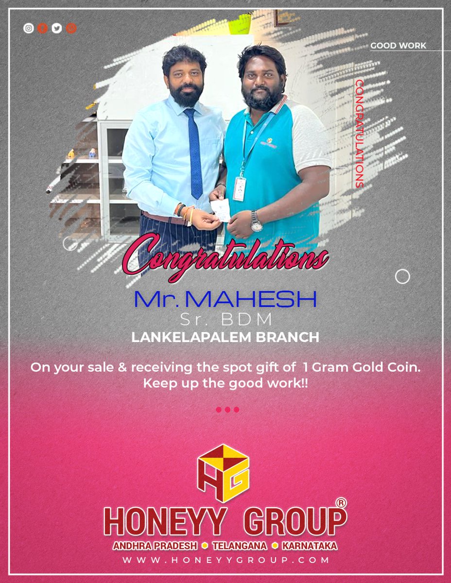 HoneyyGroup's tweet photo. There's always motivation to work better when you are rewarded rightly and on time. This is what we believe in and honor our most hardworking employees.
#Congratulations #CareerGrowth #WorkAppreciate #HardWork #ReachGoals #Work #WorkGrowth #HoneyyGroup #HoneyyGroupEmployees https://t.co/amkSn1imHf