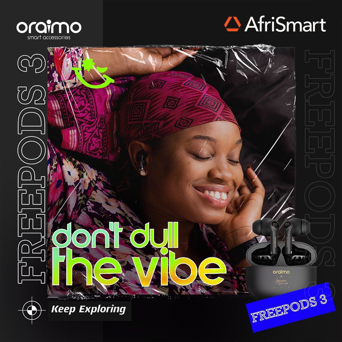 AfrismartNg's tweet photo. I'm feeling Vibes on vibes😄🎧
We're killing it with the Oraimo 2baba freepods 3😍
Better quality no dey lie!!😌 Don't dull.
Visit Afrismart to make your purchases today.
#oraimo #Afrismart #freepods3 #gadgets #ShopwithAfrismart #wednesdaycrush #sound #music #musiclover #bass https://t.co/OxoLMw3m6t