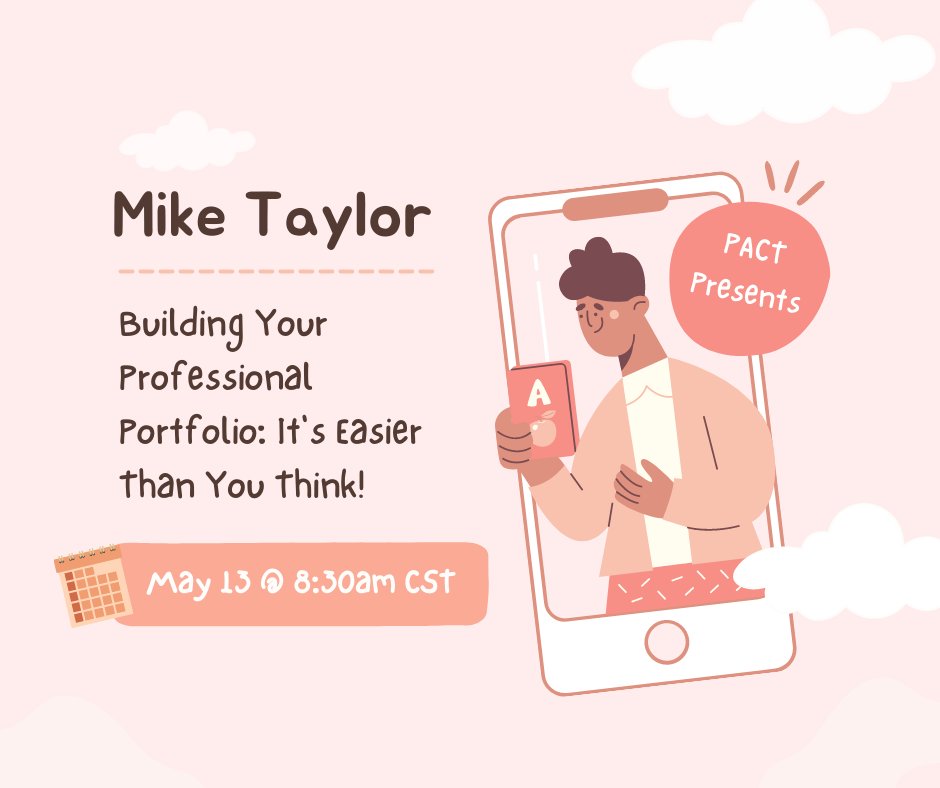PACTMN's tweet photo. PACT can’t wait to welcome Mike Taylor on May 13 to share with us all the tips and tricks for building a professional portfolio! #PACTmn https://t.co/uvRd5uIWNF