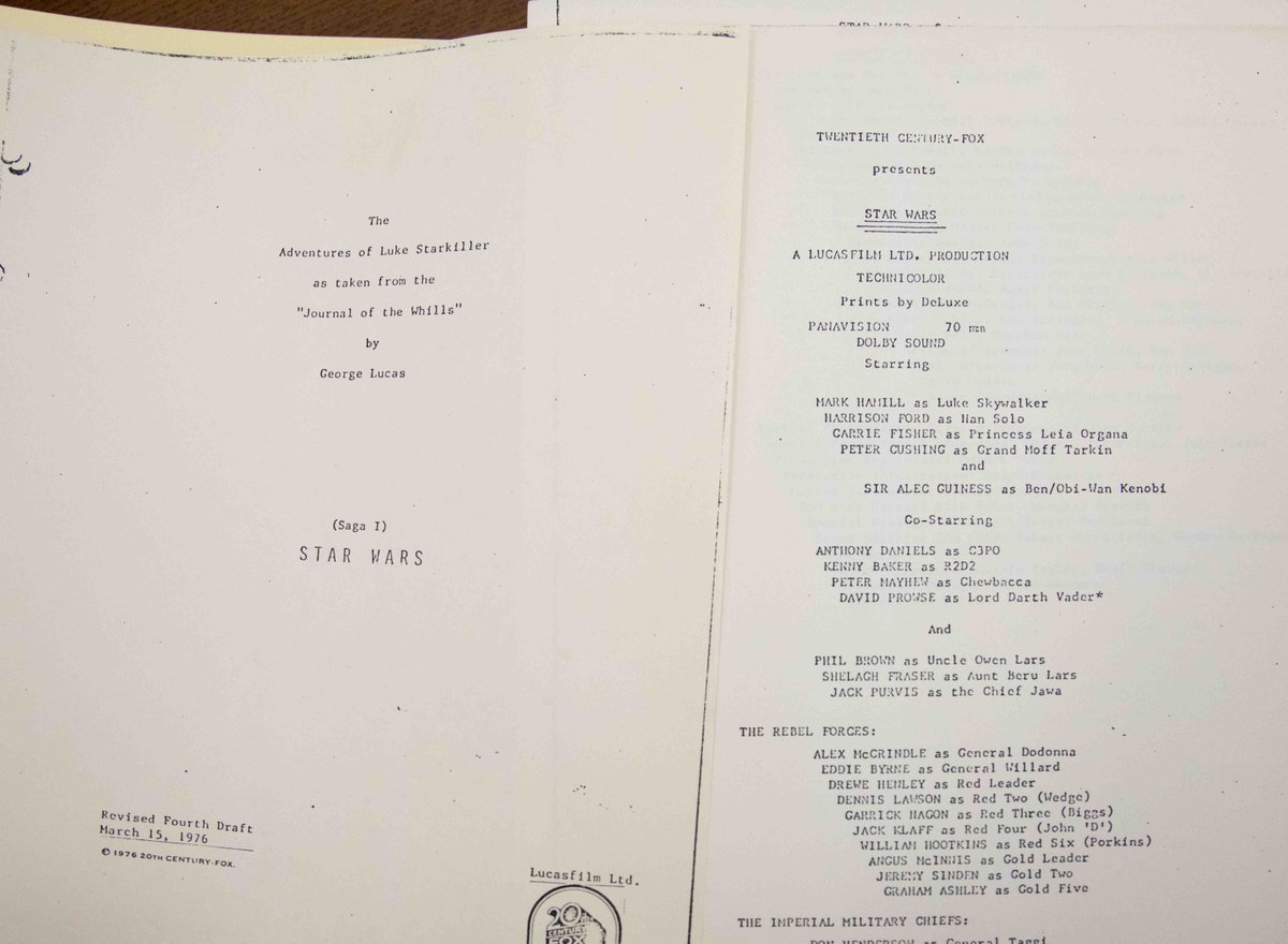 Happy #StarWarsDay, Ags! 👍

Did you know Cushing Memorial Library is home to many @StarWars artifacts? This includes rough drafts &amp;  illustrations from "The Adventures of Luke Starkiller," which would later become "Star Wars: A New Hope!" #MayThe4thBeWithYou