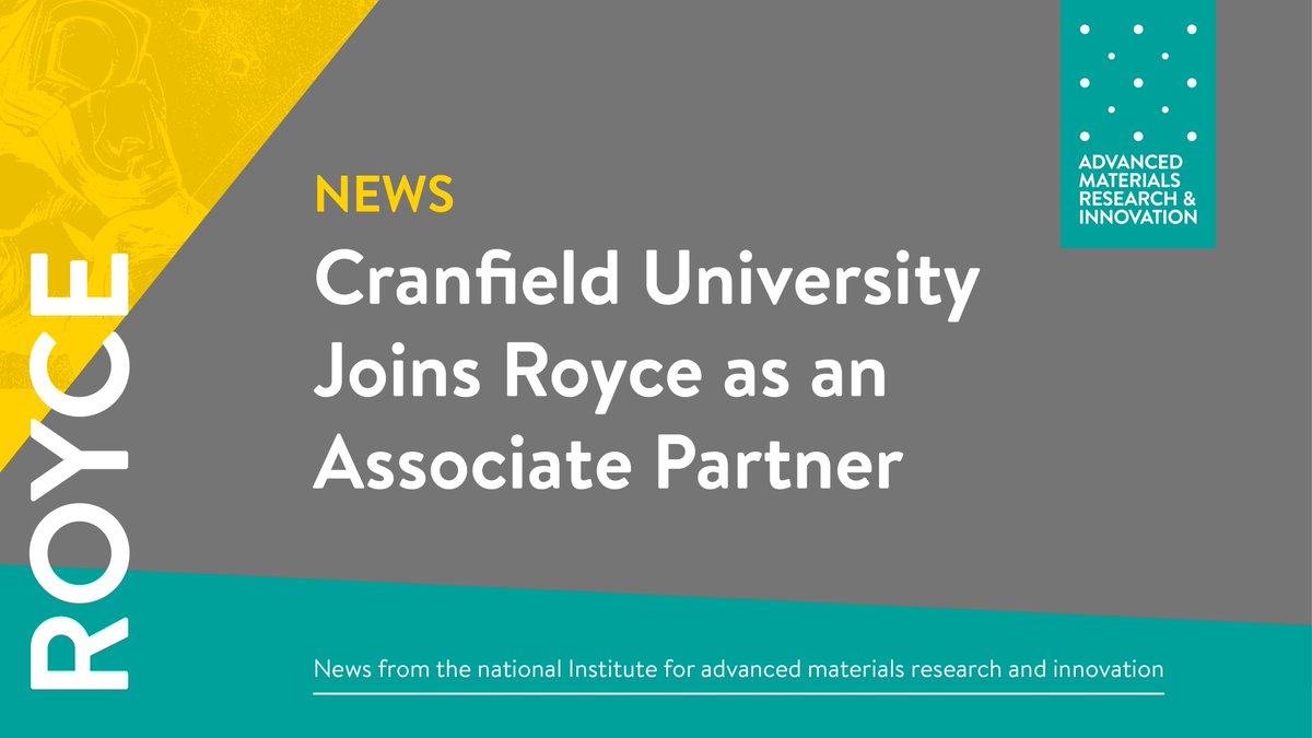 RoyceInstitute's tweet photo. We're delighted to announce that @CranfieldUni has joined Royce as an Associate Partner! 🎉

Read more about the partnership here: https://t.co/UV1YrqPznq https://t.co/omxCvXbTA7