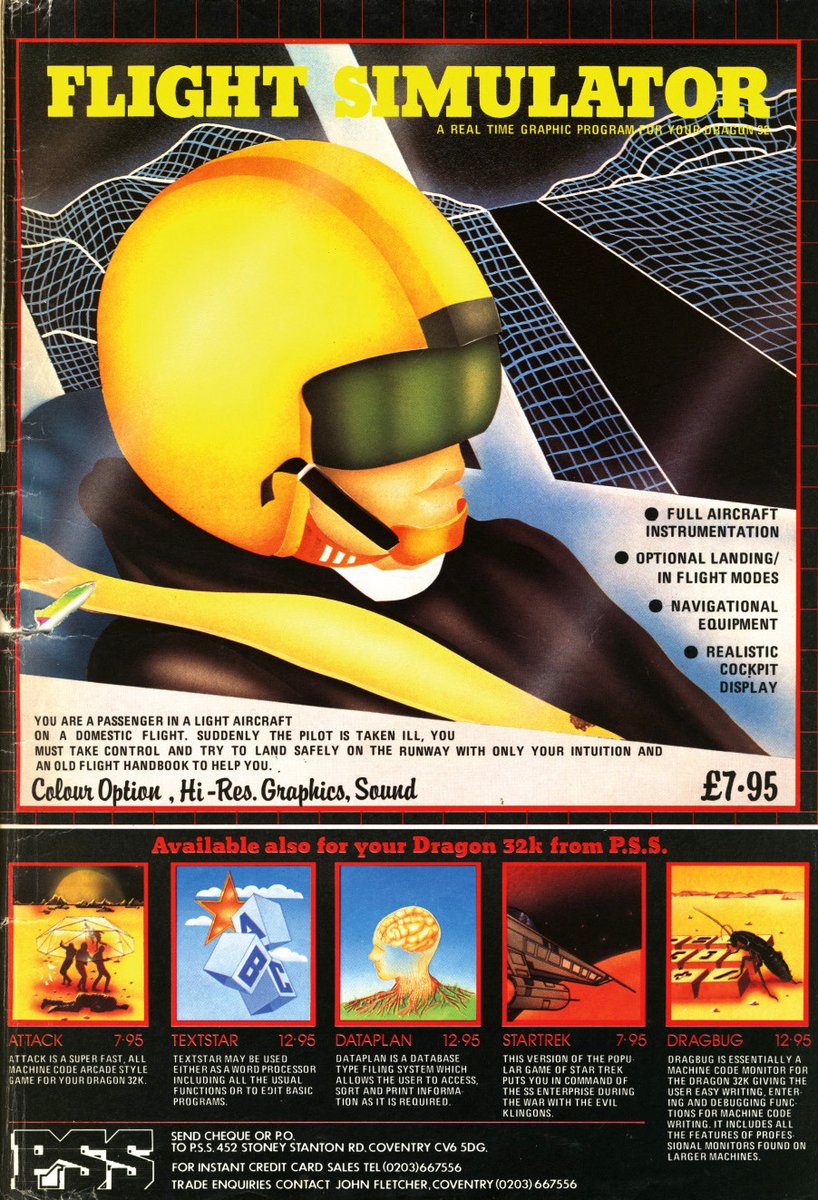 GaryArnott's tweet photo. Whatever happened to 'PSS' games! 🤔
Their beautifully illustrated adverts & game art were in every computing magazine back in the day! 😍
Any other fans of their artwork or their games?
'Blade Alley'! 👍
#80s #ZXSpectrum #Retrogaming #Retrogames #artwork #art #MagazineAdvert https://t.co/ATBr0ctmwS