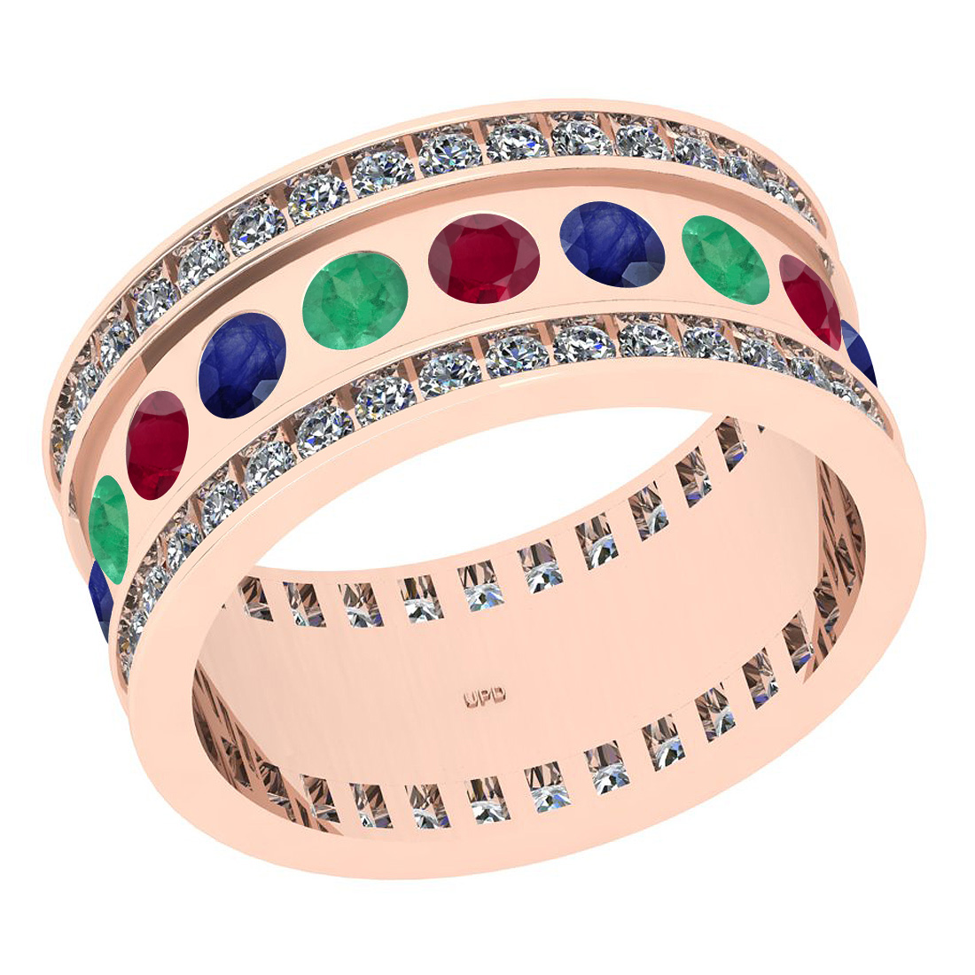 New Arrival  2.22 Ctw I2/I3 Multi Ruby,Emerlad,Blue Sapphire And Diamond 14K Rose Gold Engagement Band Ring at Best Wholesale Price. More Here:- shorturl.at/lILS6 #selfpurchase #jotd #luxurylifestyle #designerjewelry #diamondring #gemstonejewelry #diamondjewelry #lifestyle