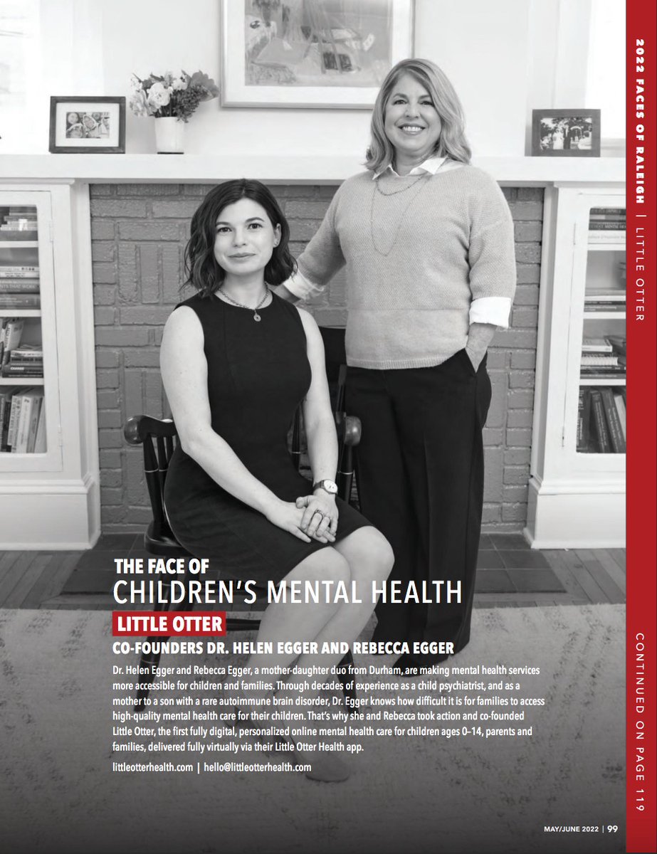 LittleOtter (@littleottercare) on Twitter photo Thank you @<a href="/midtownmagazine/">Midtown Magazine</a> for recognizing Little Otter's founders and mother-daughter duo <a href="/Helenegger/">Helen Egger MD</a> and <a href="/rebeccaegger/">Rebecca Egger</a> as the faces of Children's Mental Health.
#ChildrensMentalHealthAcceptanceWeek #MentalHealthAwarenessMonth
issuu.com/midtown/docs/0… Thank you @<a href="/midtownmagazine/">Midtown Magazine</a> for recognizing Little Otter's founders and mother-daughter duo <a href="/Helenegger/">Helen Egger MD</a> and <a href="/rebeccaegger/">Rebecca Egger</a> as the faces of Children's Mental Health.
#ChildrensMentalHealthAcceptanceWeek #MentalHealthAwarenessMonth
issuu.com/midtown/docs/0…
