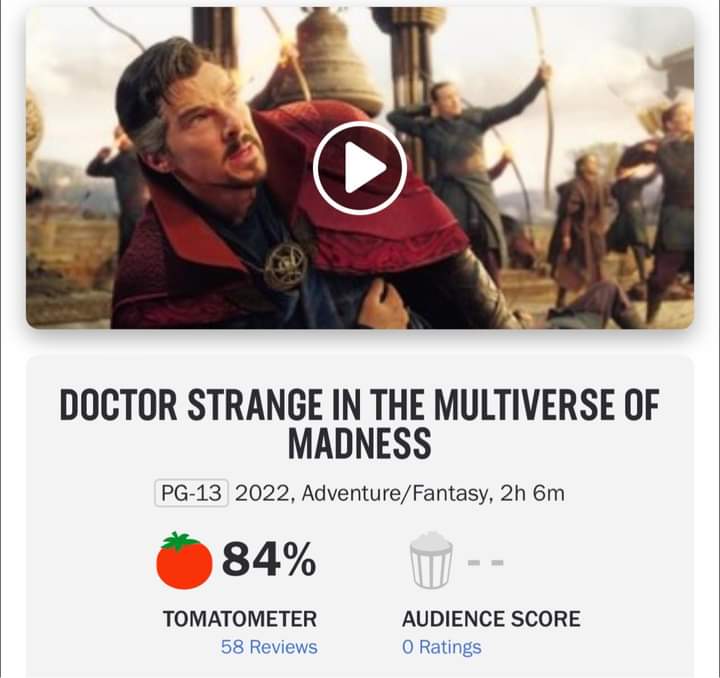 WintermovieTH's tweet photo. คะแนนเปิดตัวหนัง Doctor Strange in the Multiverse of Madnessในเว็บมะเขือเน่า

#DOCTORSTRANGEINTHEMULTIVERSEOFMADNESS
#Marvel
#Filmwatch https://t.co/jIvPWXpOFN