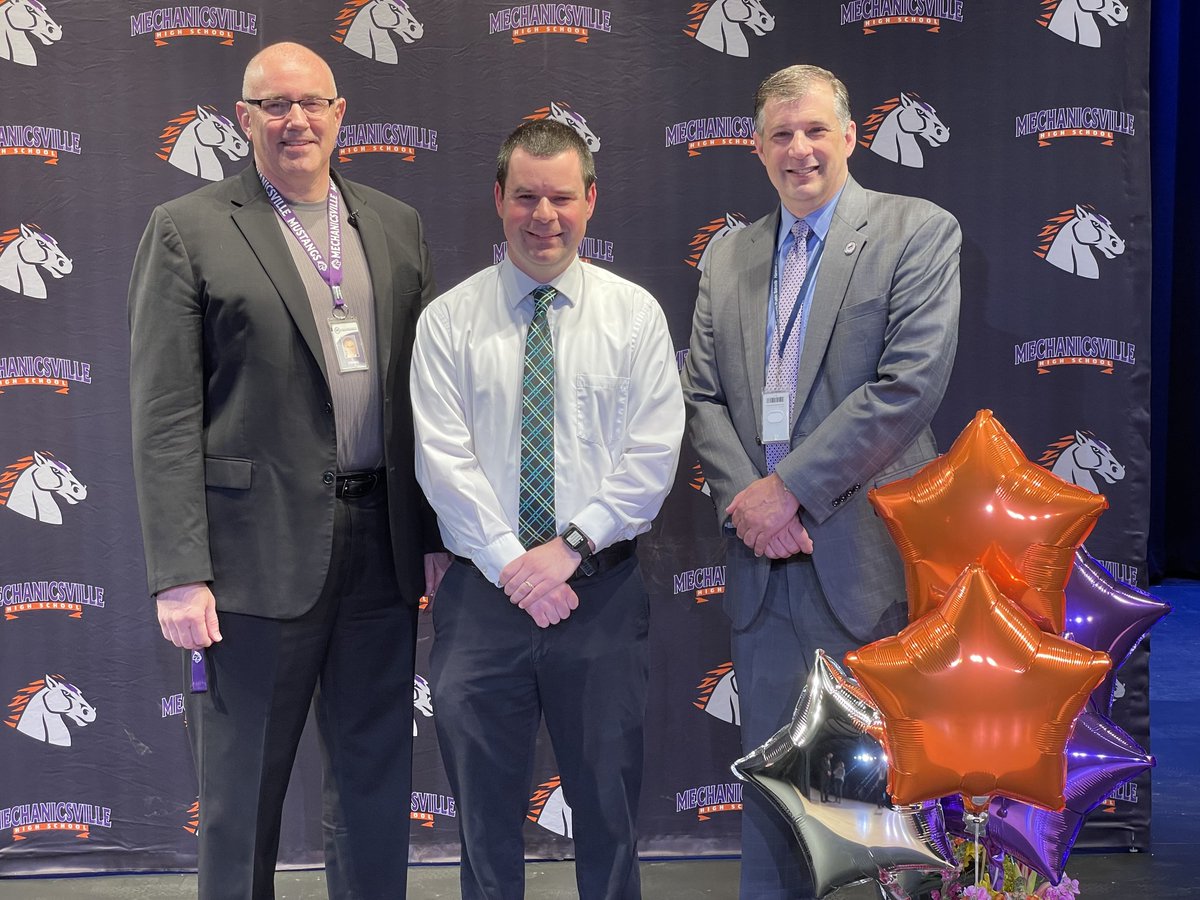 CONGRATULATIONS! Stephen Salvato, a social studies teacher at <a href="/M_villeHS/">Mechanicsville High School</a>, has been named this year's HCPS Teacher of the Year! @HCPSsupe made the surprise announcement this morning during a special staff meeting in the school's auditorium!

#InspireEmpowerLead #HanoverStrong
