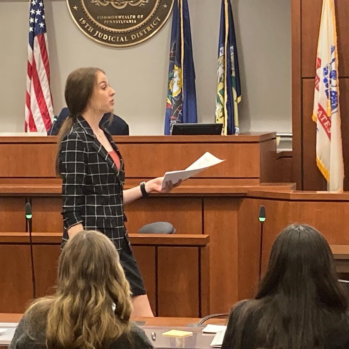 WestShoreSD's tweet photo. The verdict is in...YCAL provides some of the most unique opportunities for our students!  Last night, CC’s Mikayla Gay, Tyler Rogers, Caleb Masshardt, and Christopher Lerch took part in a Mock Trial in an actual court room. All four students did an awesome job! #WestShoreProud https://t.co/lVQlK39yuy