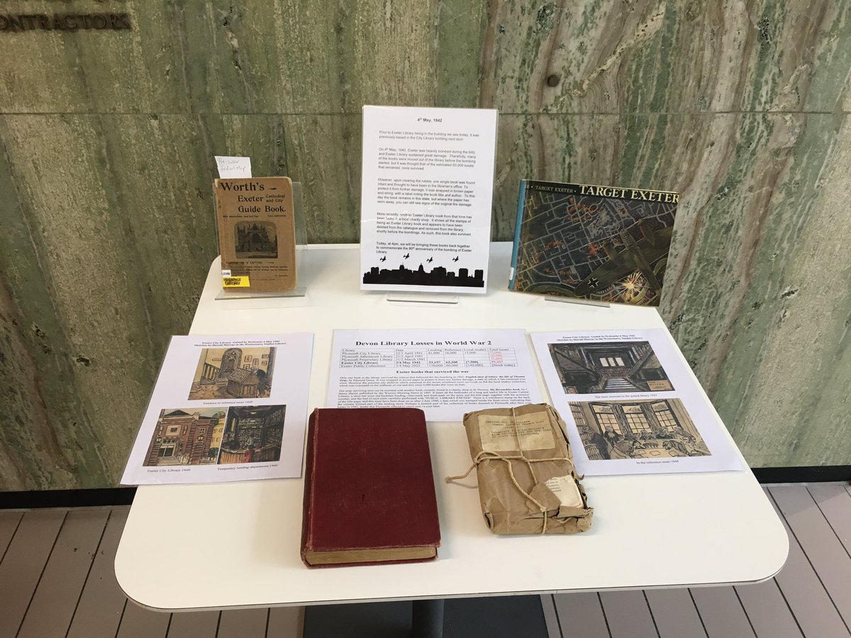 emilyjmacaulay's tweet photo. A moving moment @ExeterLibrary today as we commemorated the 80th anniversary of the library being gutted by the #ExeterBlitz. Thanks to Ian Maxted for sharing the stories & Anna @ExeterCityofLit for marking the poignancy with partner UNESCO City of Lit sites in #Ukraine. (1/2) https://t.co/vIX0gYE1ue