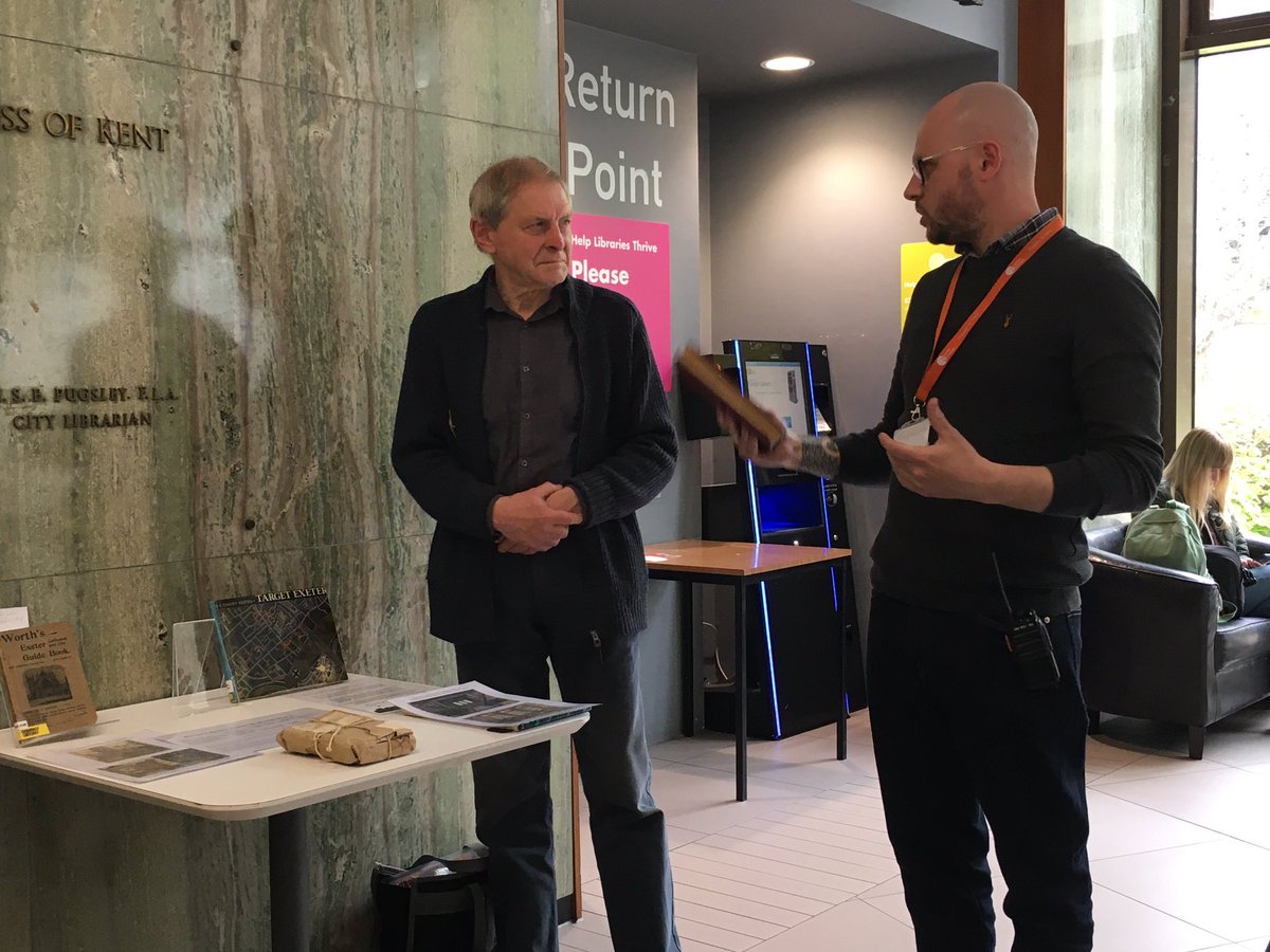 emilyjmacaulay's tweet photo. A moving moment @ExeterLibrary today as we commemorated the 80th anniversary of the library being gutted by the #ExeterBlitz. Thanks to Ian Maxted for sharing the stories & Anna @ExeterCityofLit for marking the poignancy with partner UNESCO City of Lit sites in #Ukraine. (1/2) https://t.co/vIX0gYE1ue