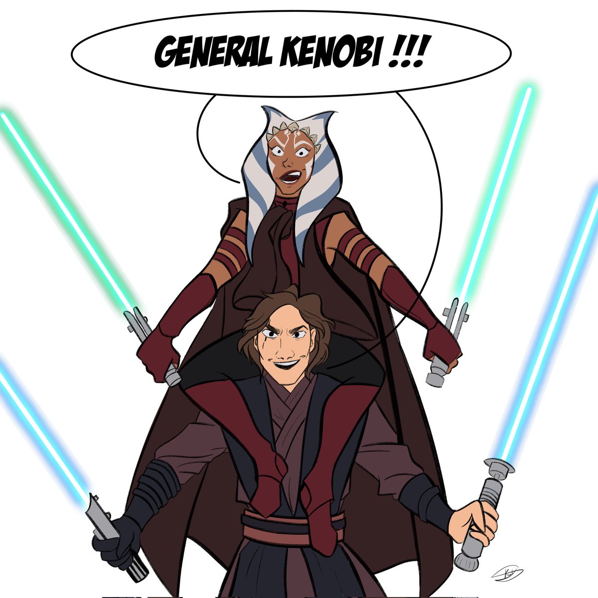 thefrench_kitty's tweet photo. Well well happy star wars day, guys ✨
My instagram followers have chosen "Hello There" as theme and this is what I had the time to draw :

May the 4th be with u ~

#StarWarsDay #MayThe4thBeWithYou #obiwan #AnakinSkywalker #starwarsday2022 #AhsokaTano #hellothere https://t.co/uJ0v6BC0hi