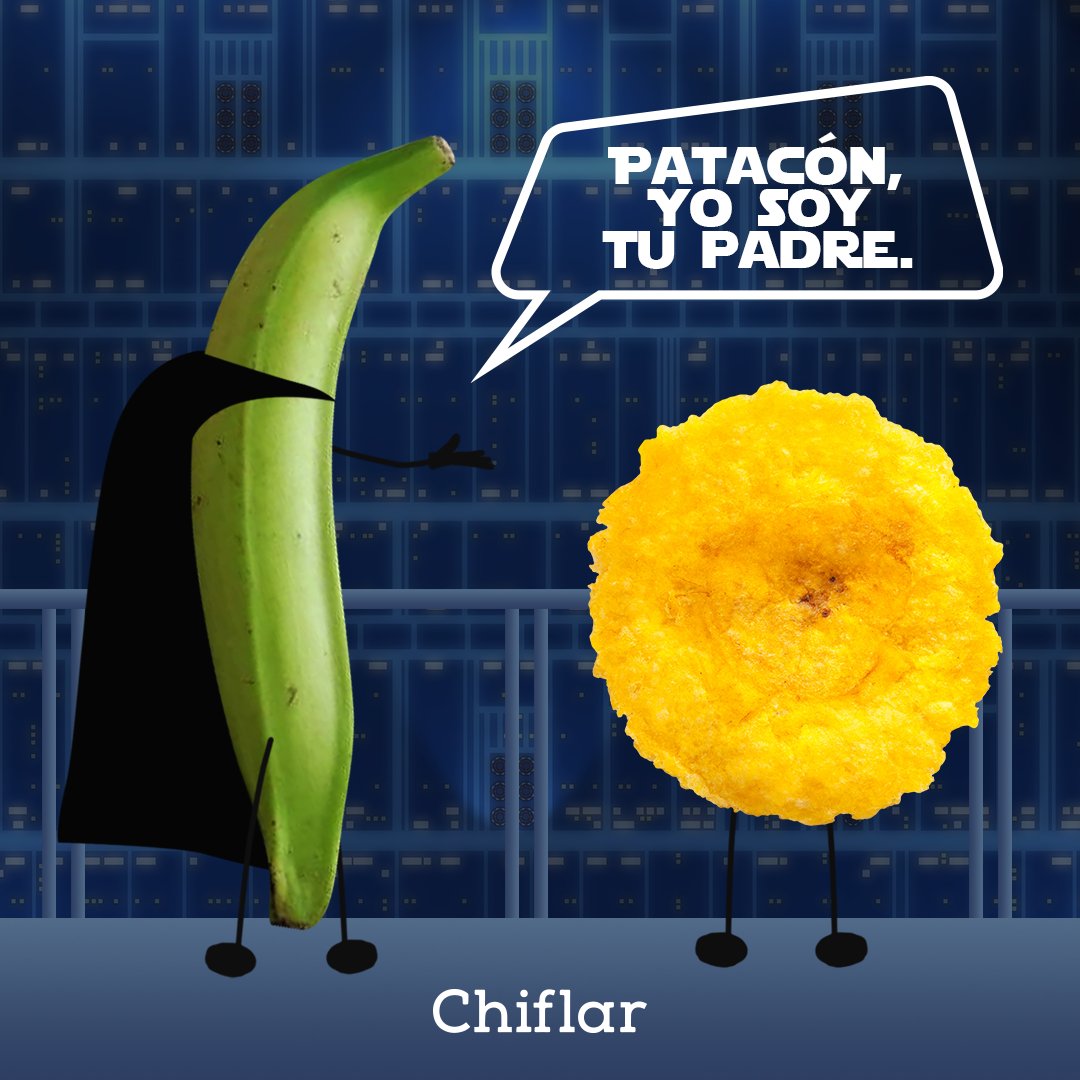 ChiflarSnacks's tweet photo. Qué la fuerza y el crunch los acompañe.

#ChiflarSnacks #Patacón #NOGMO #tostones #Crunch #StarWars https://t.co/zr7qFHbvCQ