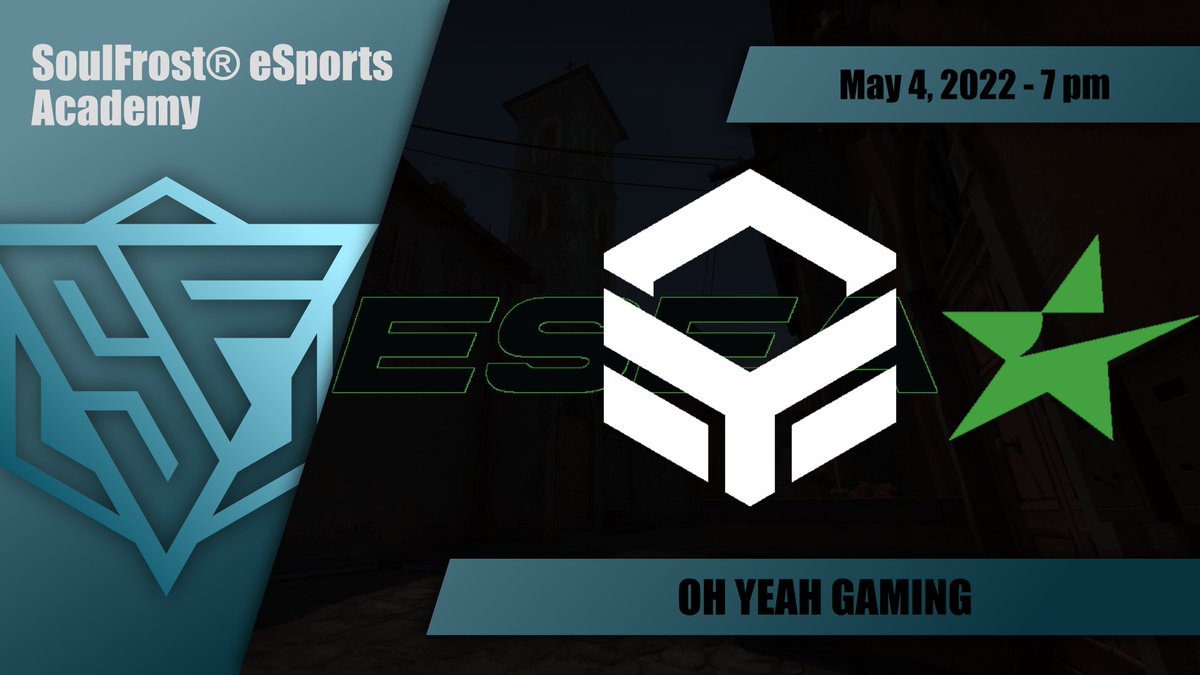 🔔 One hour until the match starts

🕖 7 pm (1h)
📋 play.esea.net/match/16897283

🏟 <a href="/ESEA/">ESEA League</a> League Intermediate Season 41
🗺 Inferno
⚔ Academy 🆚 <a href="/ohyeahgaming/">OH YEAH GAMING</a>

📺 twitch.tv/sfprocastde 🇩🇪
🎙 <a href="/_FudoD/">FudoD</a> 🇩🇪

<a href="/l3erg1/">berg1</a> @boKsen_CS <a href="/DiloCS_/">Dilo</a> @tabbzCS <a href="/jaxkn/">Jakob</a> <a href="/max_pas17/">Max Paßlick</a>