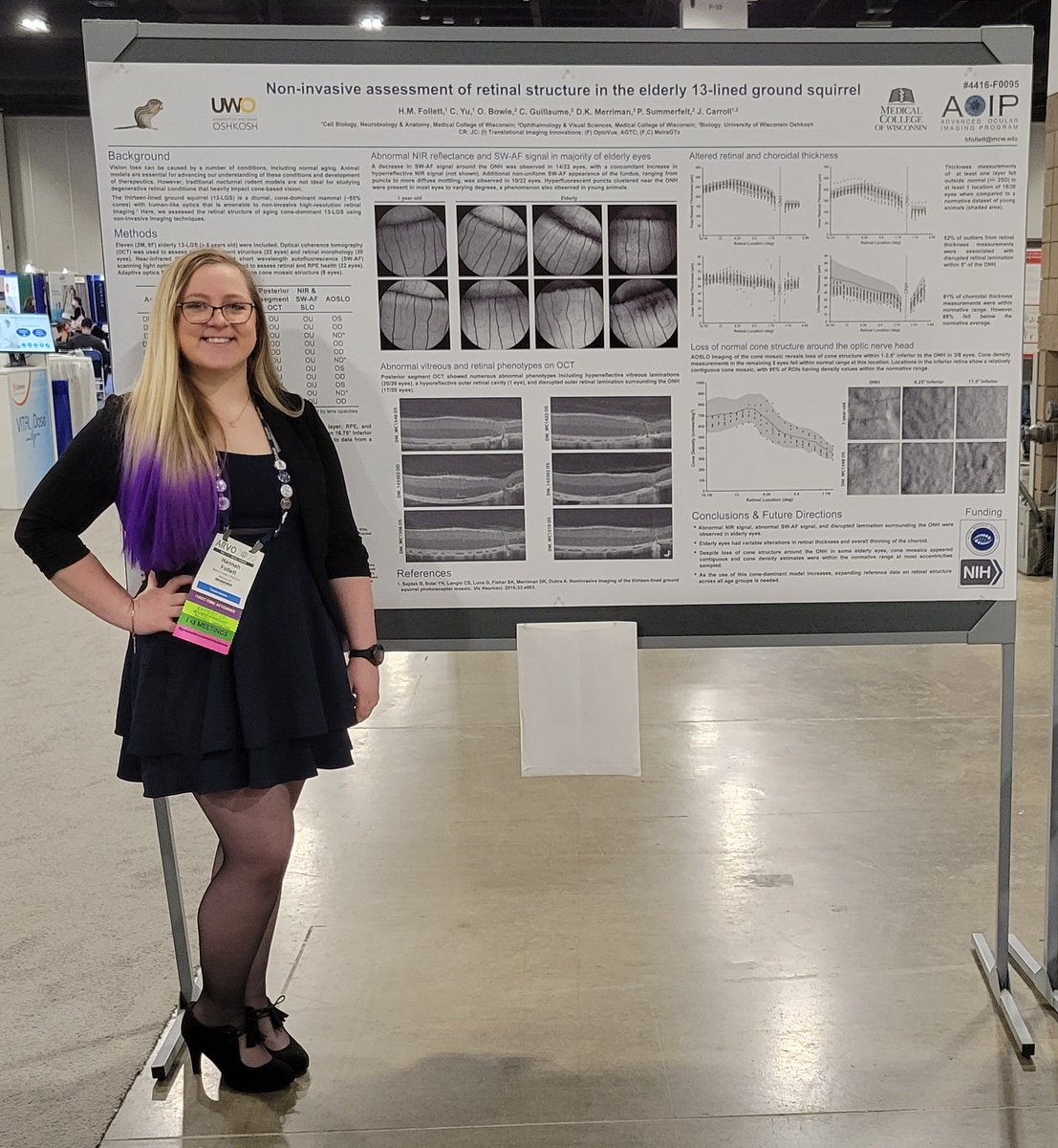 Hannah Follett (@_groundsquirrel) on Twitter photo Wrapping up #ARVO2022 strong by presenting my #NEIFunded research on non-invasive imaging of elderly 13-lined ground squirrels! (Poster F0095) #groundsquirrel Wrapping up #ARVO2022 strong by presenting my #NEIFunded research on non-invasive imaging of elderly 13-lined ground squirrels! (Poster F0095) #groundsquirrel