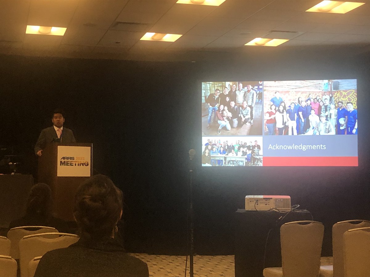 Charles_Li_MD's tweet photo. Honored to present the positive impacts of our resident run SoMe (https://t.co/mQ2gx6N5rZ) at #ARRS22 on residency recruitment! Shoutout to @andrewchong @darkroom_doc @MVictoriaMarxMD @MirRomeroMD and all the awesome @USC_Rads residents!! https://t.co/wjInHmyVpx