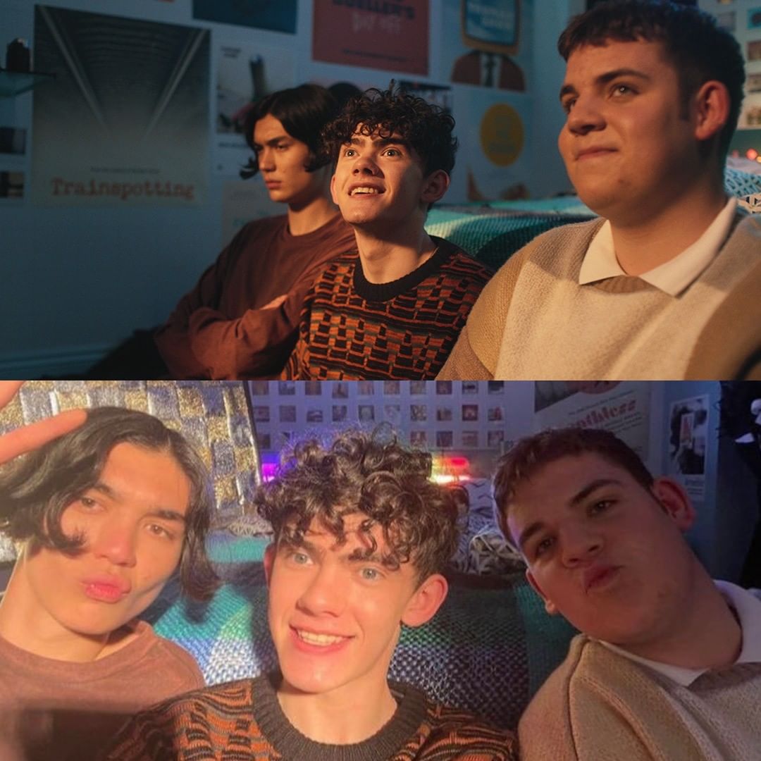 netflixuk shared some in the show vs behind the scenes photos (1/3)