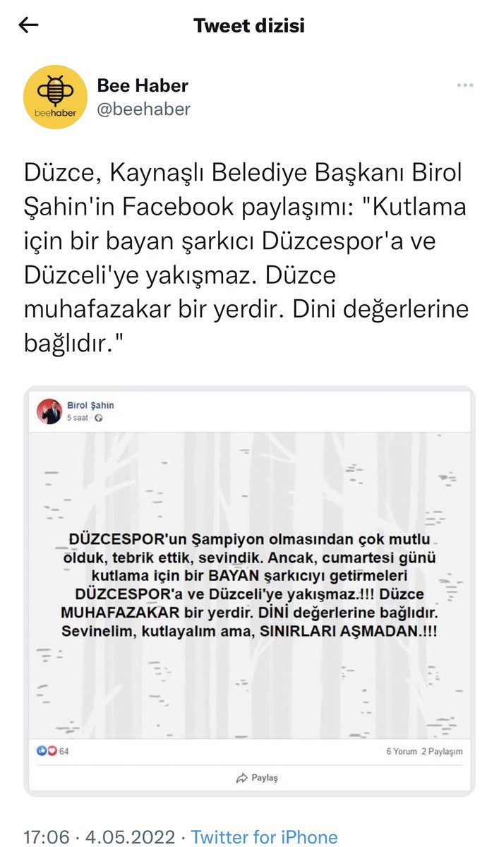 Sayın Şahin,bayan değil KADIN!Bu ülkenin 81 ilini şarkılar söyleyerek gezdim,gezmeye de devam edeceğim.Bu aşağılayıcı ve ayrımcı açıklamanızı şaşkınlıkla okudum.İnsanların konserime gelip müzik dinlemesinin muhafazakarlıkla ne alakası var konuyu nereye çekmek istiyorsunuz?