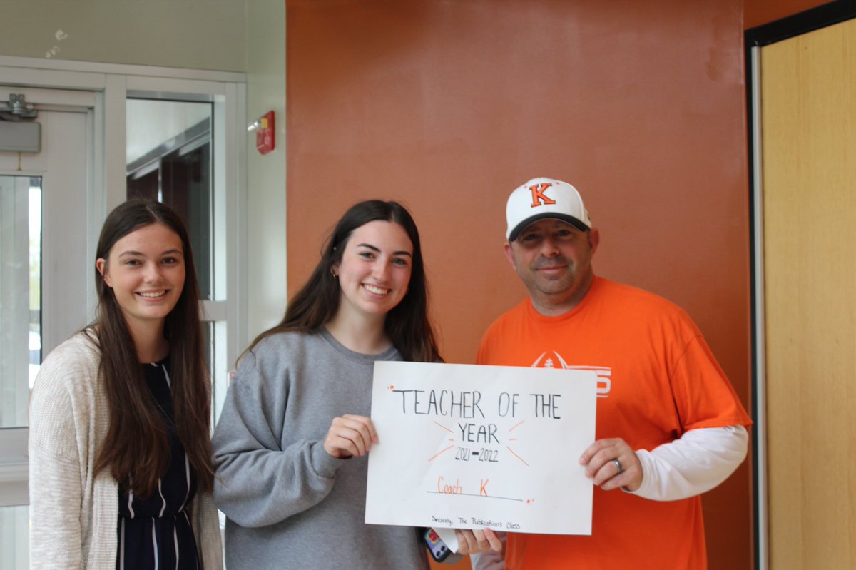 Congratulations Coach K on winning Teacher of the Year presented by the publications class!