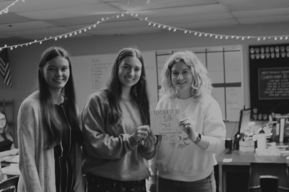 KHSPawPrint's tweet photo. Runner up for teacher of the year was tied between Miss Mitchell and Miss Doss. The honorable mentions were Miss Bane and Mr. Kennedy. Congratulations! https://t.co/VrstprzzGJ