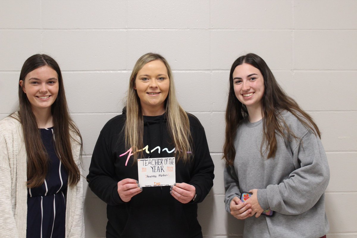 KHSPawPrint's tweet photo. Runner up for teacher of the year was tied between Miss Mitchell and Miss Doss. The honorable mentions were Miss Bane and Mr. Kennedy. Congratulations! https://t.co/VrstprzzGJ