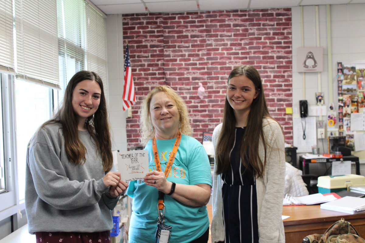 Runner up for teacher of the year was tied between Miss Mitchell and Miss Doss. The honorable mentions were Miss Bane and Mr. Kennedy. Congratulations!