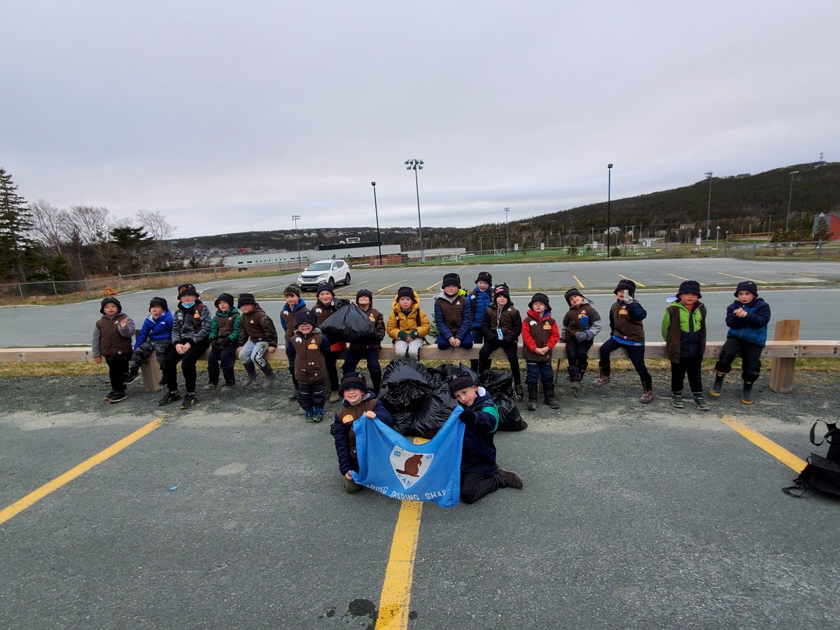 barryrflynn's tweet photo. Here is the 1st Portugal Cove Beavers Colony working hard to keep the Town of Portugal Cove - St. Philip's clean!  Great work everyone!  @1stPCScouts @PCSPnl https://t.co/1AI2Z1OyBT