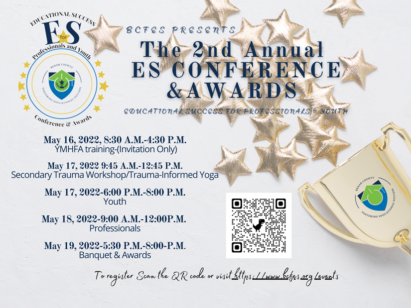 BexarCountyFES's tweet image. We hope to see you at our upcoming event. There will be engaging learning opportunities, incentives, &amp;amp; fun ways to interact with peers &amp;amp; community connections. 

 If any of your youth need semi-formal attire for the awards ceremony, please email us at bcfes@utsa.edu by May 8th!