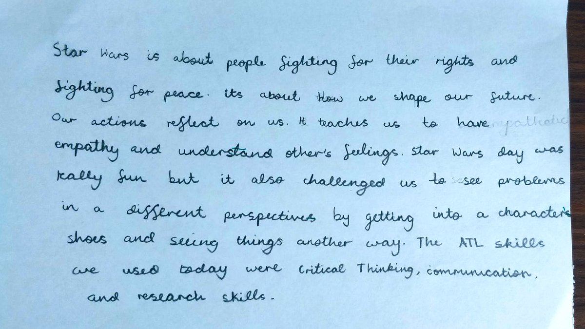 schravani's tweet photo. The force is strong with us! Year 5 ss celebrated Star Wars day by linking our Science unit- Force. Fun while learning, ss did spell check of the key words from Star Wars, solved Maths questions, drew their favourite character and did research about Star Wars planets. @TBS_Delhi https://t.co/i8oPNsQfFf