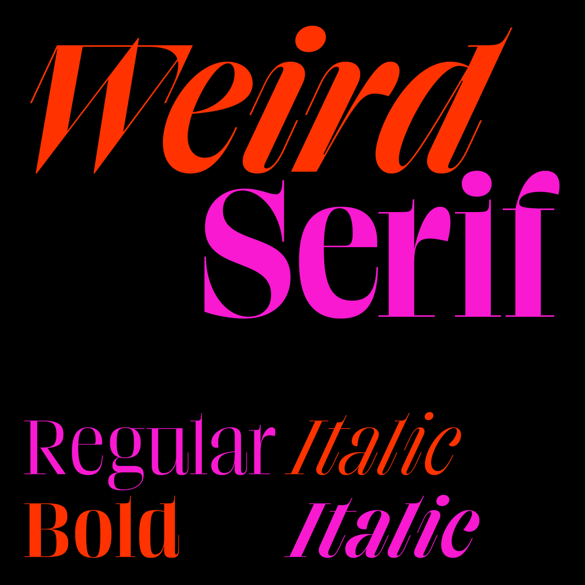 ✨UPDATE✨ Weird Serif v0.2 by <a href="/slobzheninov/">Alex Slobzheninov</a> is here. A bold as well as italics for both weights have been added! More styles up next. futurefonts.xyz/slobzheninov/w…