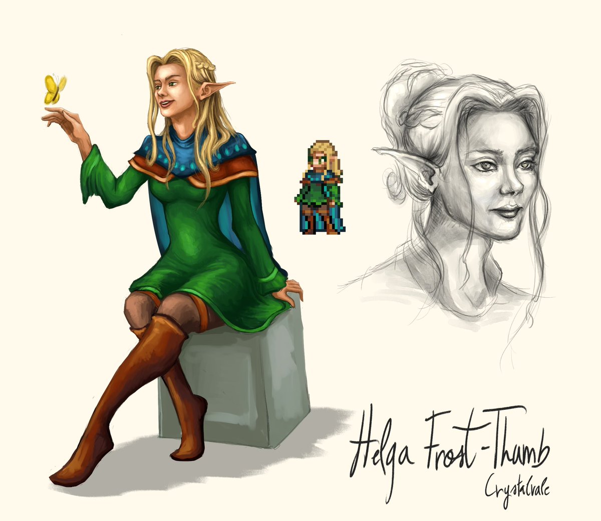 ❄️Meet Helga Frost-Thumb! She oversees the Ice Gardens of Crystalvale alongside Druid Ulfur. Sister Ivanna and Helga grew up carrying on the tradition of their ancestors by studying the unique plants found within the endless expanse of ice and snow. Skali would be proud ❄️