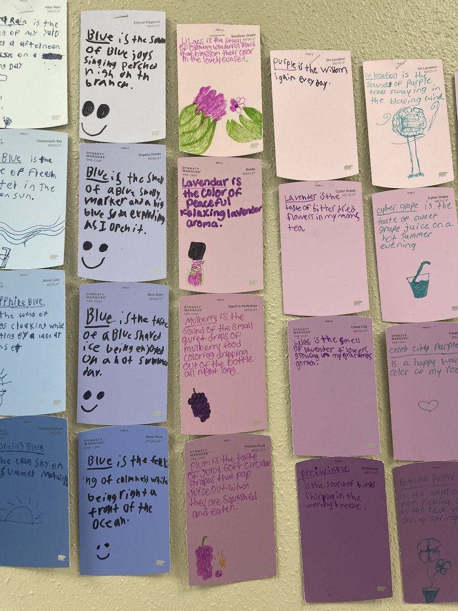 tunintabi's tweet photo. I love the paint chip poetry done by 5th graders at @JonesAcademy1! https://t.co/qwKc2TeDyM