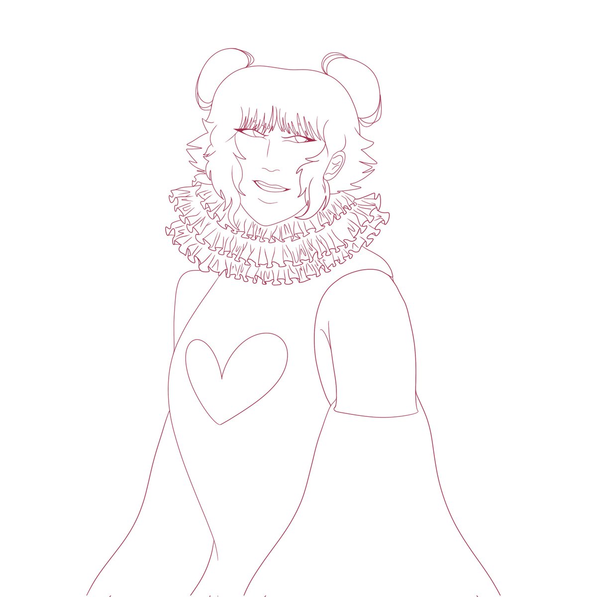 ghostpossession's tweet photo. Lineart of my OC Medusa in similar attire to lady gagas met gala look https://t.co/LT39GwjYAi