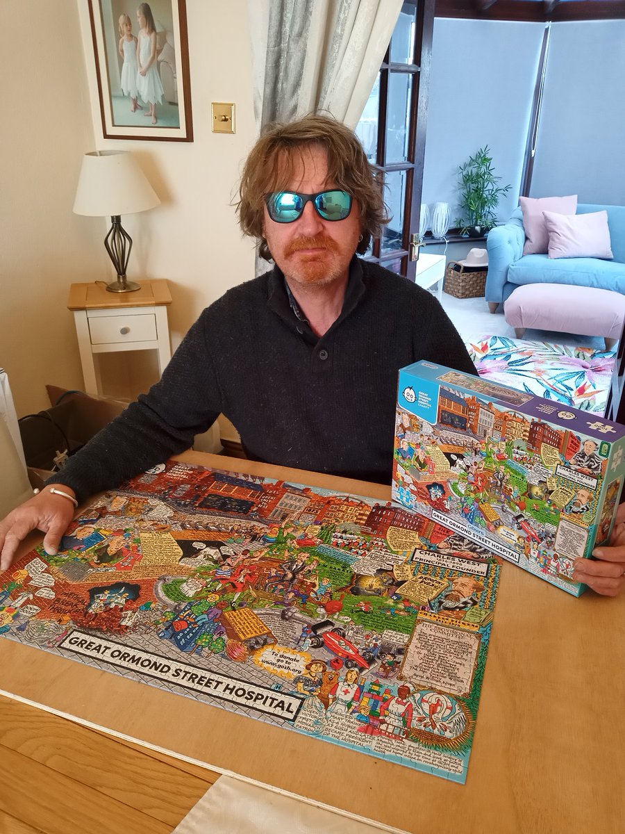 GOSHCharity's tweet photo. How amazing is this 1000 piece jigsaw puzzle of @GreatOrmondSt? Richard Argent, an artist specialising in historic cartoons, has drawn the puzzle as a tribute to the doctors and nurses who treated him as a baby. Every purchase from @Gibsons_puzzles helps support GOSH Charity 💜 https://t.co/DcazAyE6OC