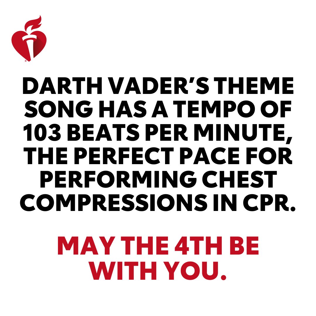 #StarWarsDay fact: The Imperial March could help save a life. #MayThe4thBeWithYou 