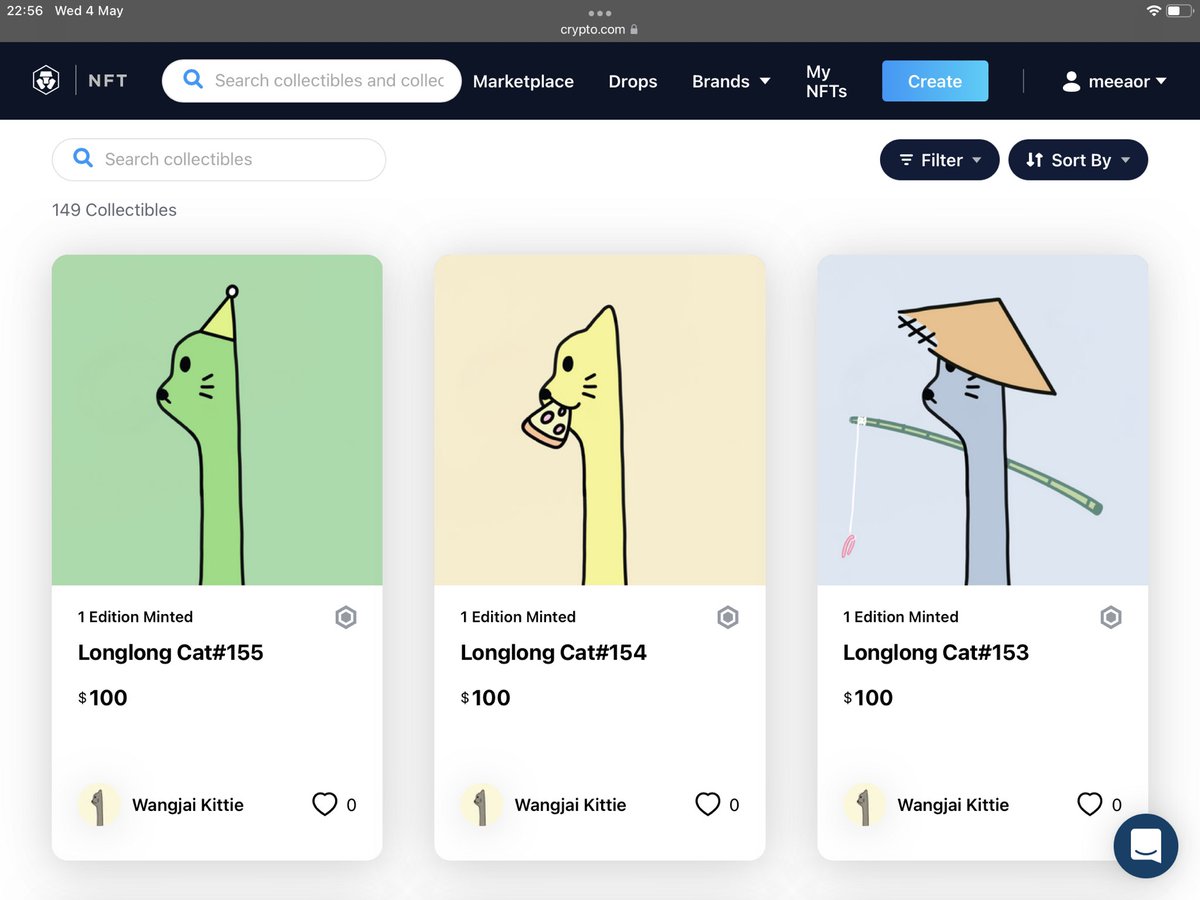 Longlong Cat New Drop

crypto.com/nft/collection…

#longlongcat
#NFT #Nftcat #cro  #cutecat #catcartoon #NFTWorlds #nftthailand #NFTartist #cat #แมว #nftcollector  #NFTCommunity #crofam