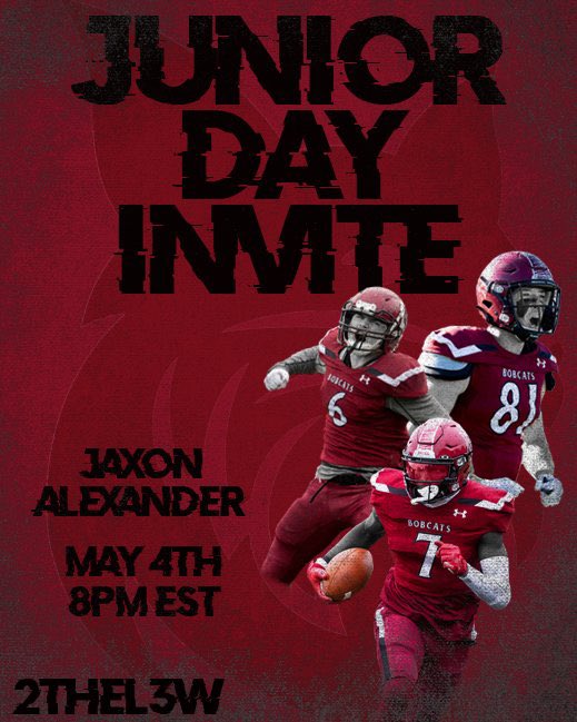Thank you <a href="/JamesMayden/">Coach James Mayden</a> for the Junior day invite.  Looking forward to it! <a href="/Bates_Football/">Bates Football</a> <a href="/GrantDavis/">Grant Davis</a> <a href="/SportsCurricul1/">Sports Curriculum Skill Development Training</a> <a href="/RecruitsCenTex/">Coach Jimmy Andrews</a> <a href="/danielhoward53/">Daniel Howard</a> #2THEL3W #ROLLCATS