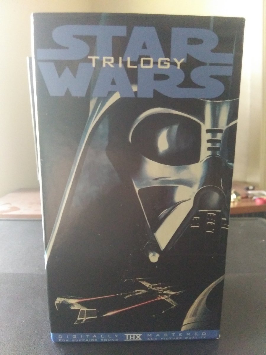 Watching the original Star Wars trilogy on the original VHS box set featuring @MarkHamill Carrie Fisher, Harrison Ford, Alec Guinness, Peter Mayhew, David Prowse, James Earl Jones, and many more. https://t.co/nSdkr3FwQS